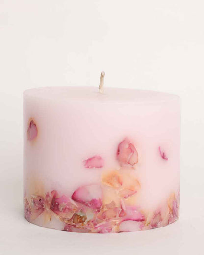 Rose Scented White Pillar Candle | 4 x 3 inches