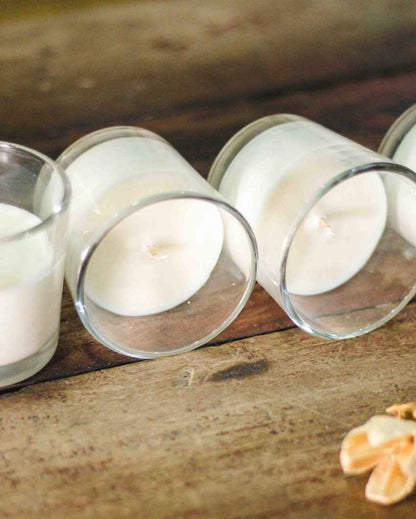 Jasmine Scented Glass Votive Candle | Set of 4 | 5 x 6 inches