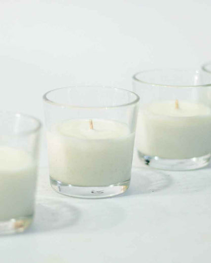 Jasmine Scented Glass Votive Candle | Set of 4 | 5 x 6 inches