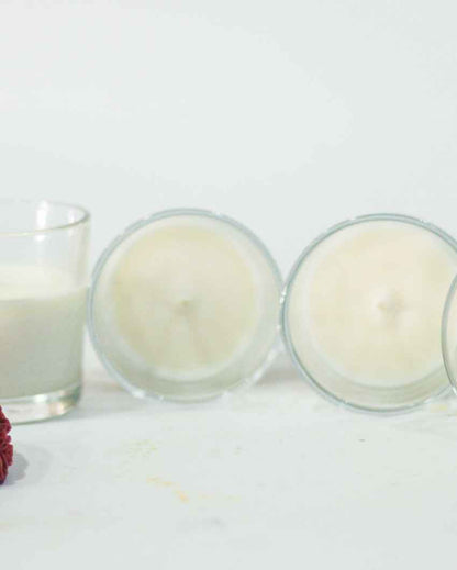 Jasmine Scented Glass Votive Candle | Set of 4 | 5 x 6 inches