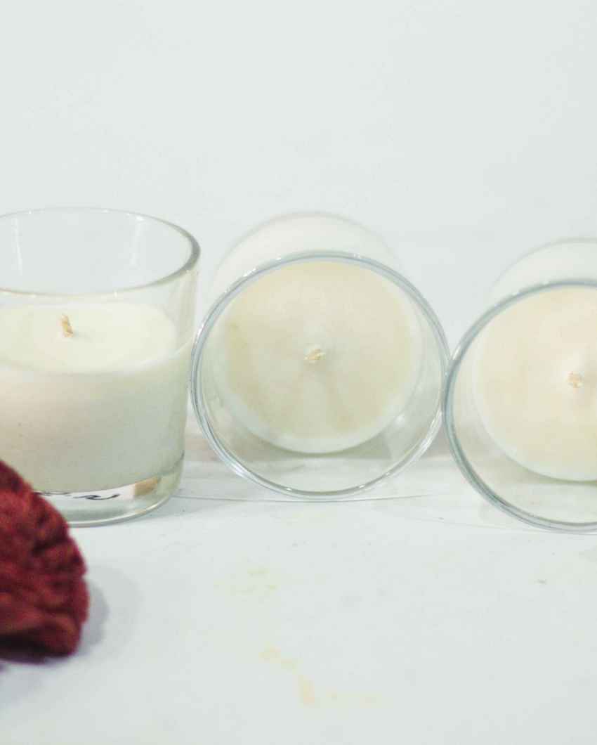 Jasmine Scented Glass Votive Candle | Set of 4 | 5 x 6 inches