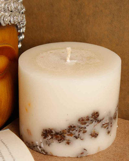 Coffee Scented White Pillar Candle | 4 x 3 inches