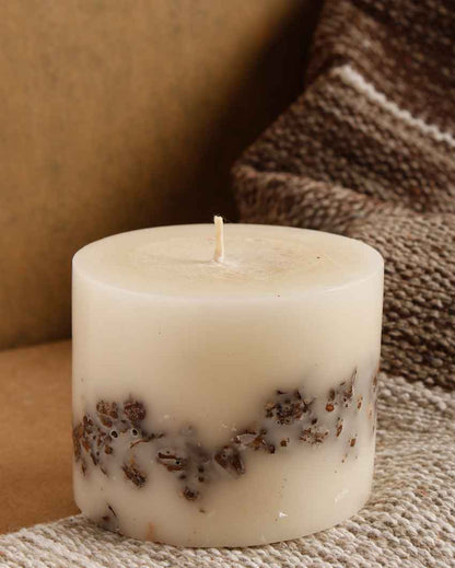 Coffee Scented White Pillar Candle | 4 x 3 inches