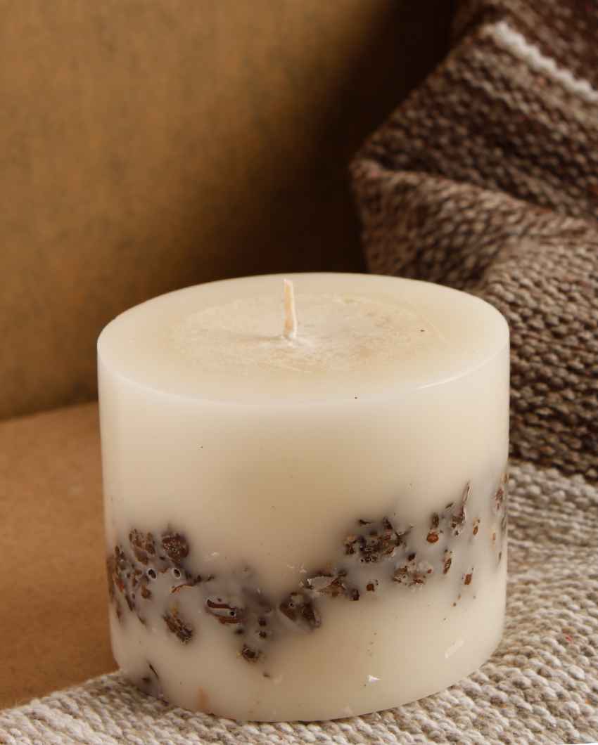 Coffee Scented White Pillar Candle | 4 x 3 inches