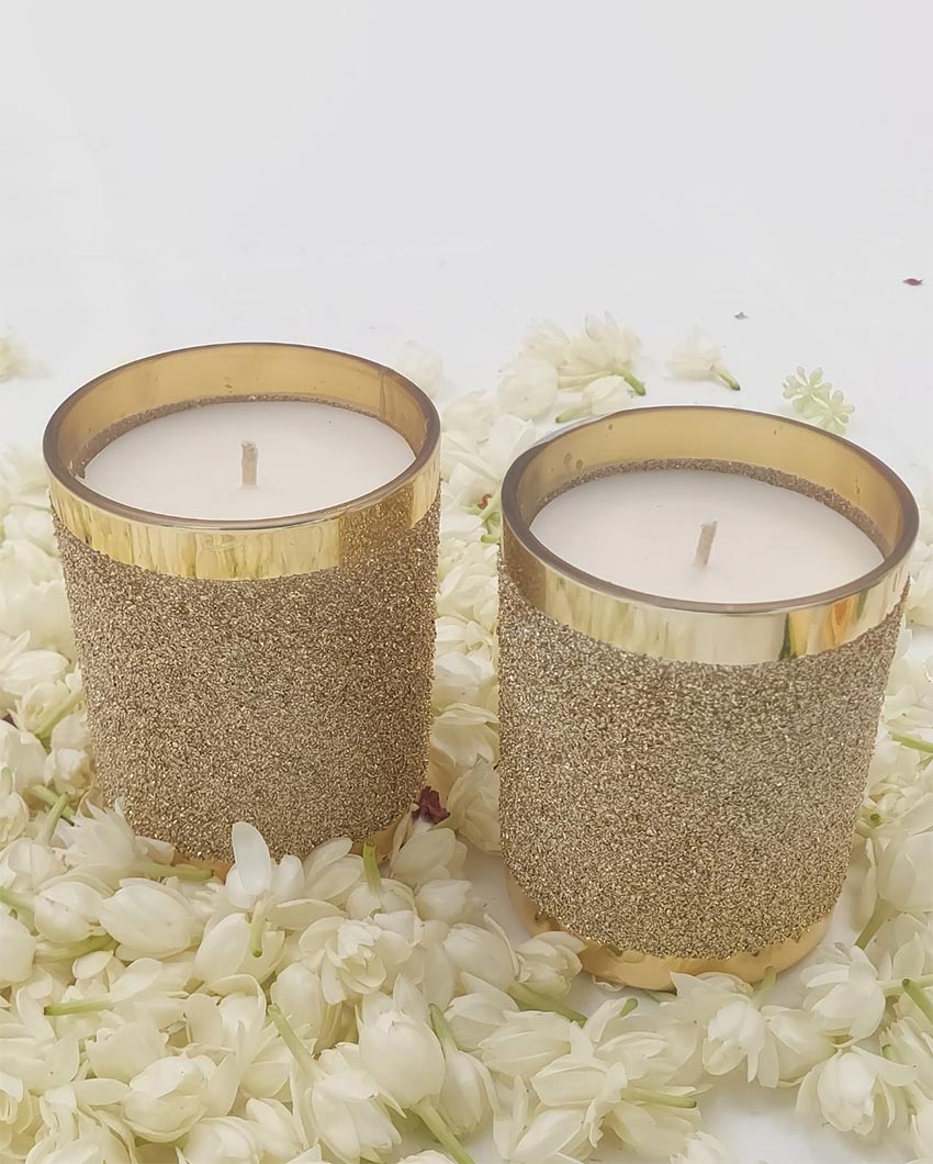 Shimmer Gold Scented Candle | Set of 2 | 3 x 4 inches