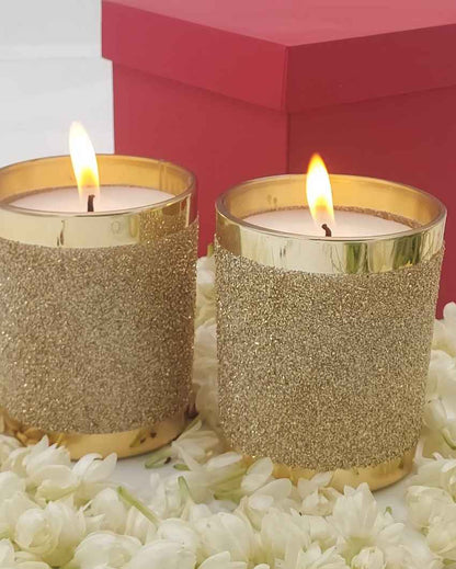 Shimmer Gold Scented Candle | Set of 2 | 3 x 4 inches