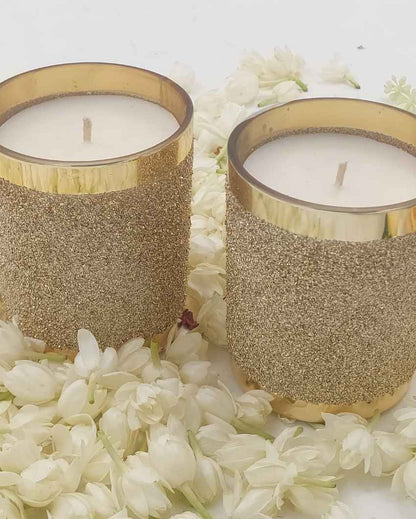 Shimmer Gold Scented Candle | Set of 2 | 3 x 4 inches