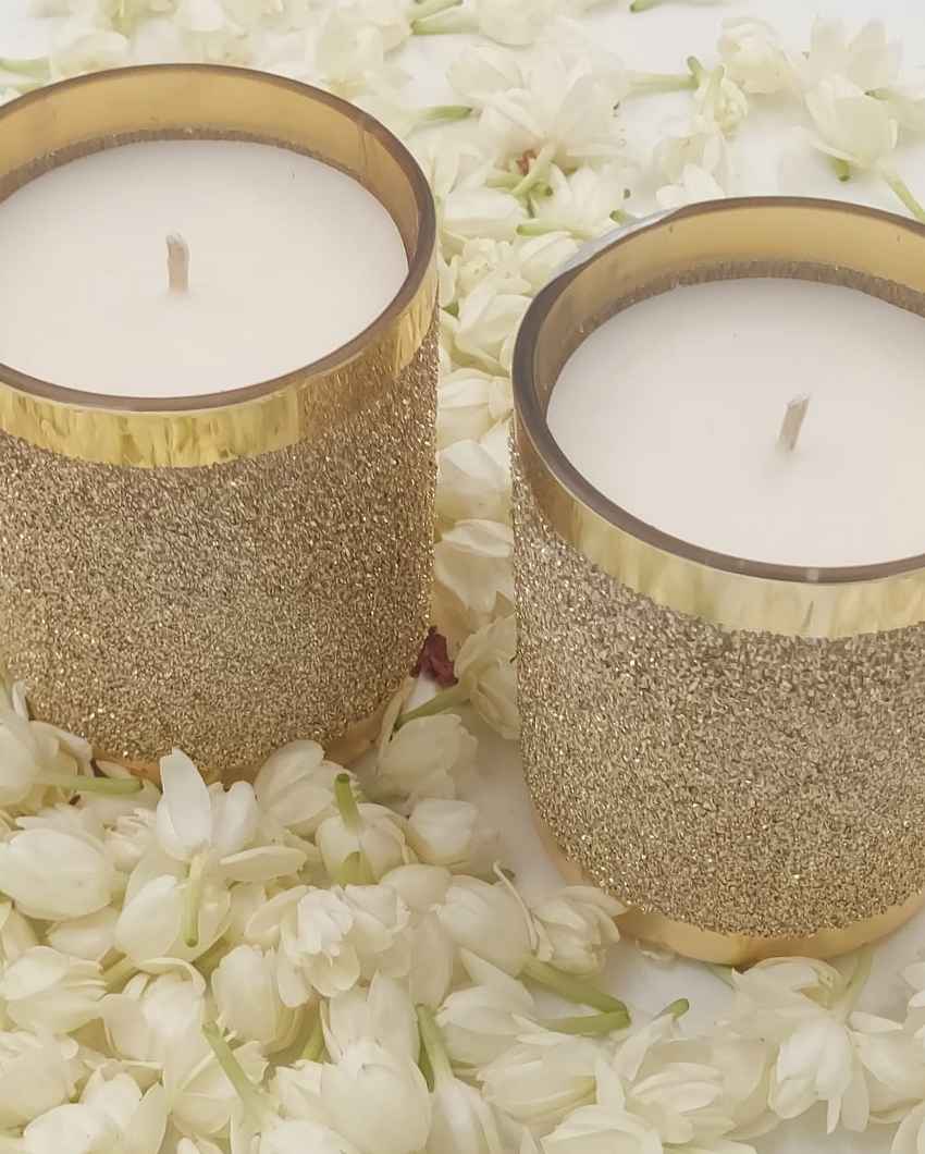 Shimmer Gold Scented Candle | Set of 2 | 3 x 4 inches