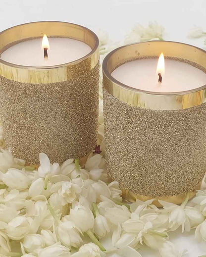 Shimmer Gold Scented Candle | Set of 2 | 3 x 4 inches