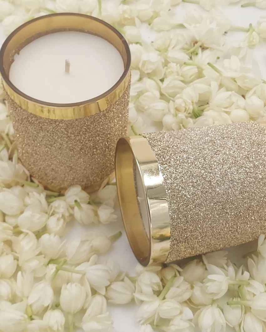 Shimmer Gold Scented Candle | Set of 2 | 3 x 4 inches