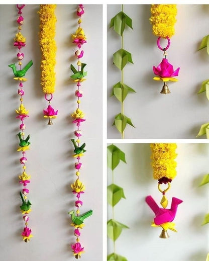 Festival Decoration Hand Made Palm Leaf Fish & Lotus Hanging