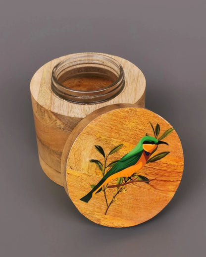 Cute Songbird Wooden Eco Friendly Jar | 250Ml