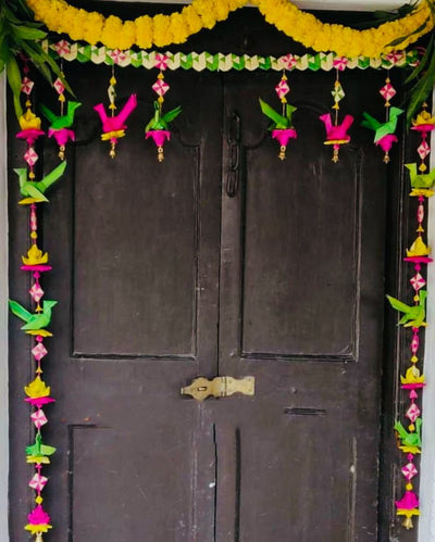 Hand Made Palm Leaf Parrot Bandhanwar I Diwali Decoration I Single