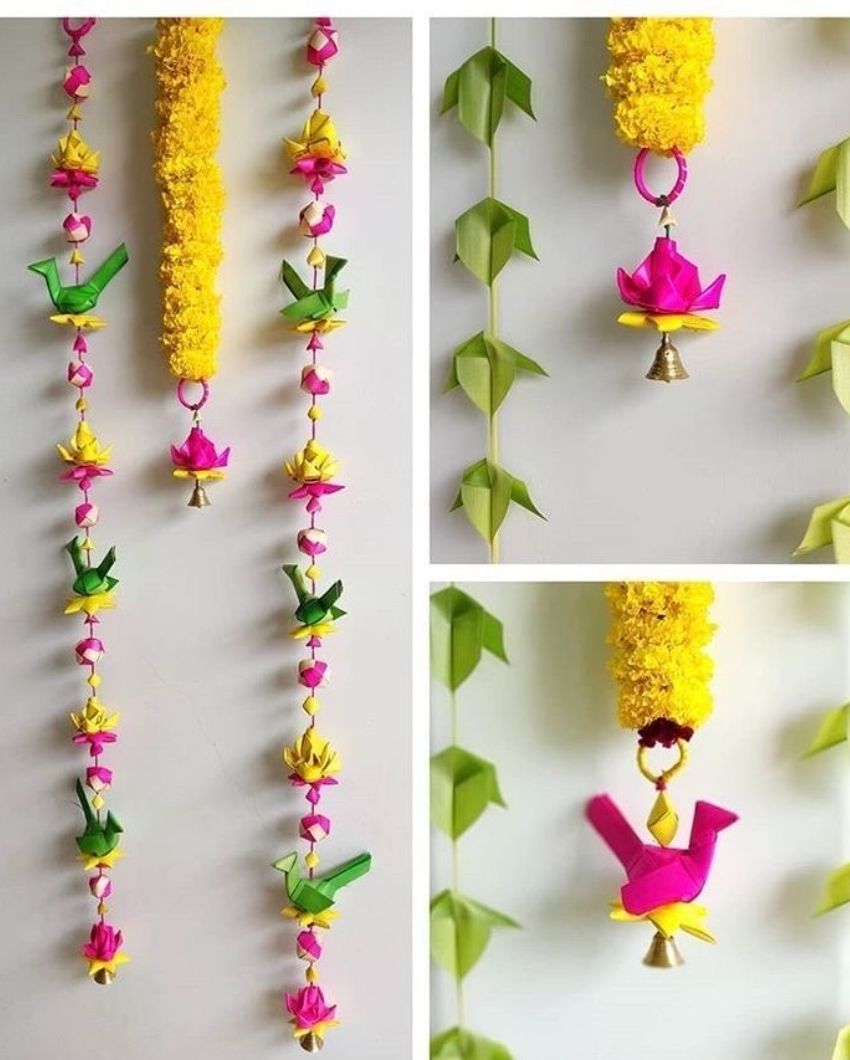 Hand Made Palm Leaf Parrot Bandhanwar I Diwali Decoration I Single