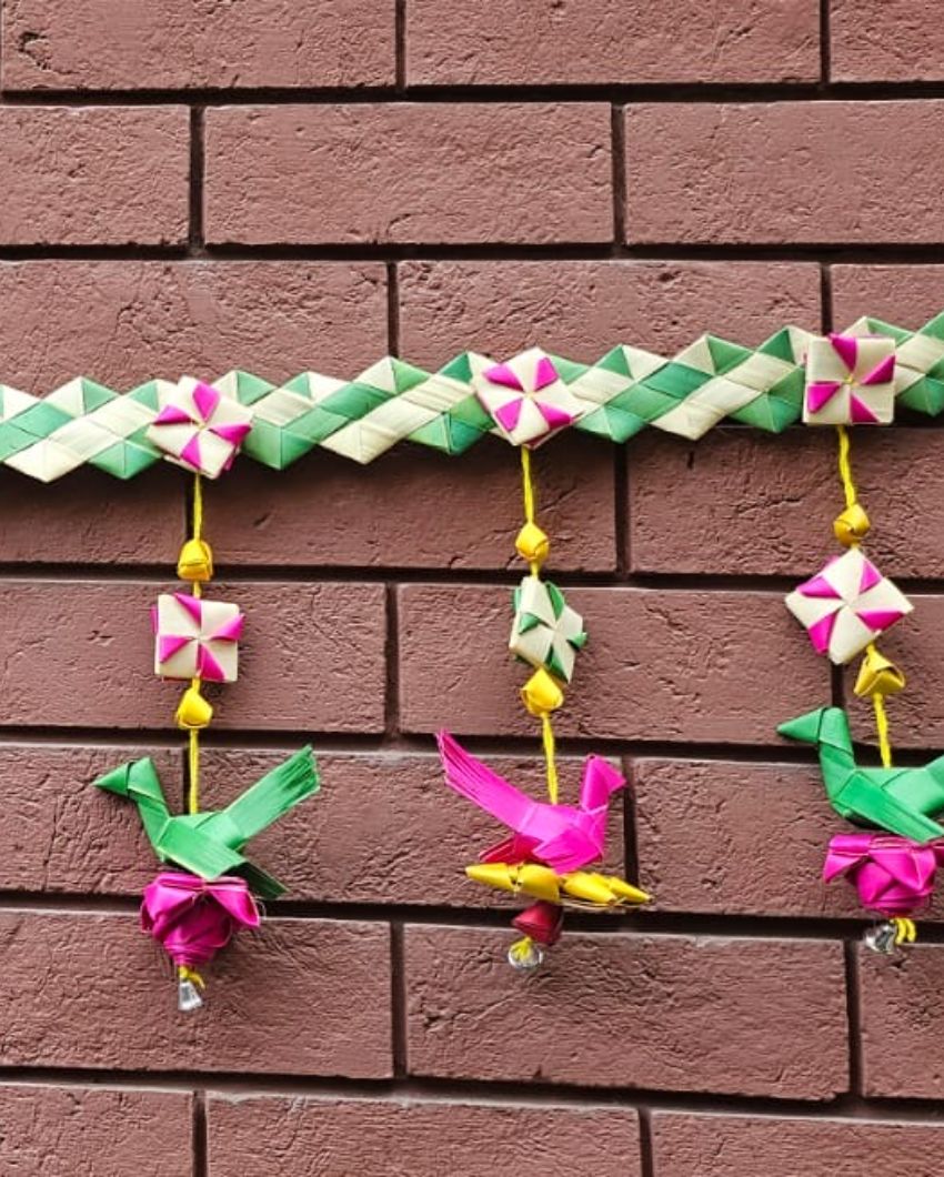 Hand Made Palm Leaf Parrot Bandhanwar I Diwali Decoration I Single