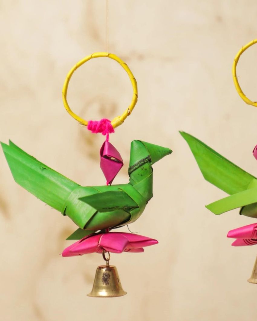 Hand Made Palm Leaf Parrot Bandhanwar I Diwali Decoration I Single