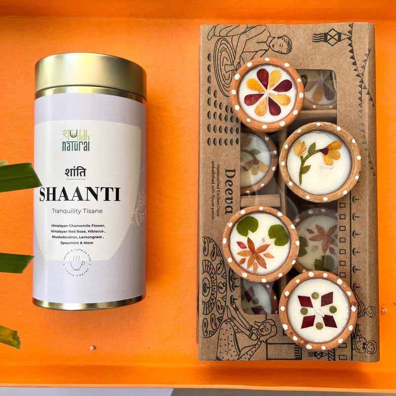Festival Diwali Gift Hamper Tea & Soy Wax Diya | Set of 8 Default Title