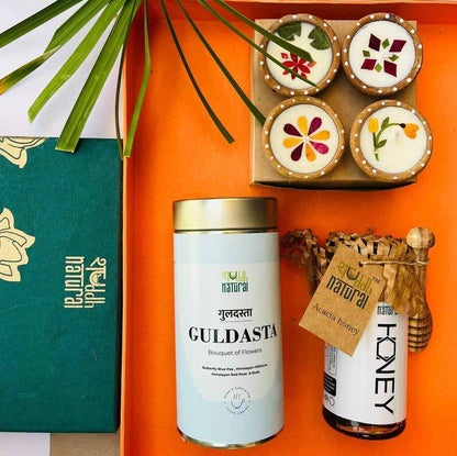 Beautiful Festival Diwali Gift Tea & Soy Wax Diya With Honey | Pack of 5 Default Title