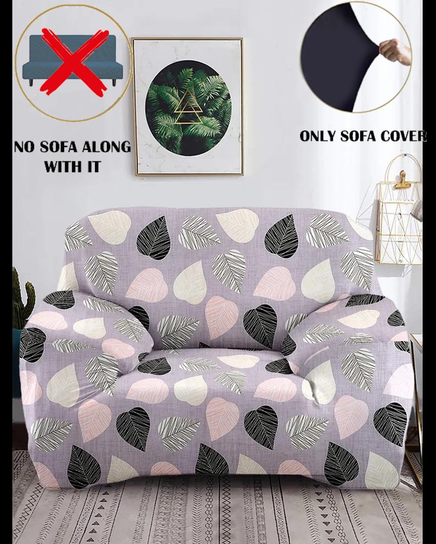 ONLY SOFA COVER | Lavender Quirky Print Single Seater Polyester Sofa Cover | 35 x 55 inches