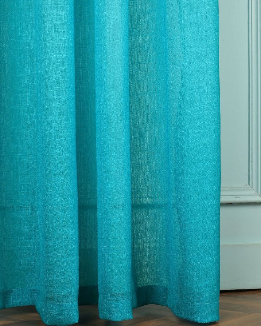 Modern Blue Curtain with Rich Purple Accents |  Set of 2