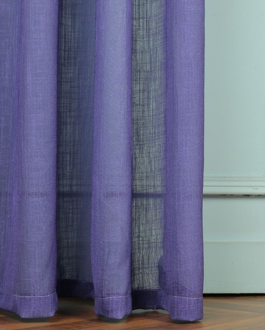 ophisticated White Curtain with Rich Purple Patterns