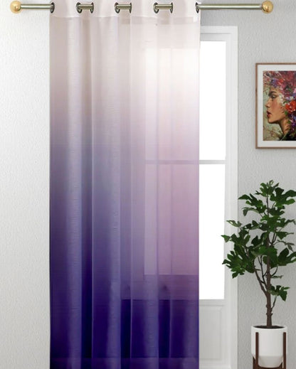 ophisticated White Curtain with Rich Purple Patterns