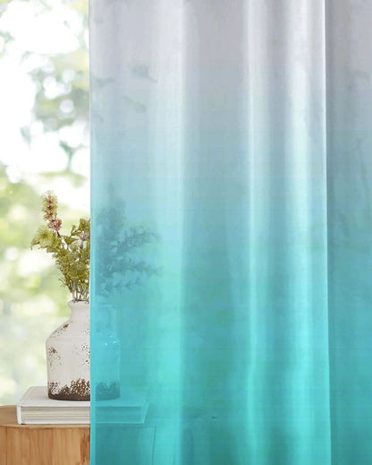 Chic White and Sky Blue Curtain for a Bright, Airy Space |  Set of 2