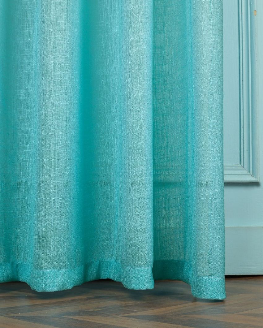 Elegant White and Sky Blue Curtain for a Fresh Look