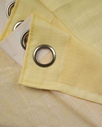 Bright Yellow and Sky Blue Curtain for a Cheerful Room |  Set of 2