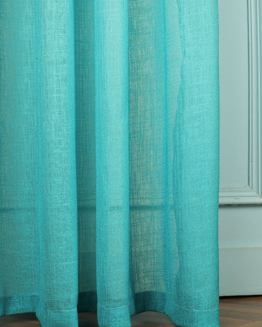 Bright Yellow and Sky Blue Curtain for a Cheerful Room |  Set of 2