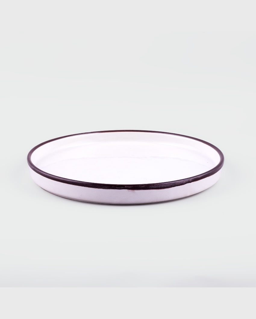 Minimalist White Ceramic Dinner Plates | 9 inches