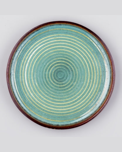 Natural Green Ceramic Dinner Plates | 9 inches