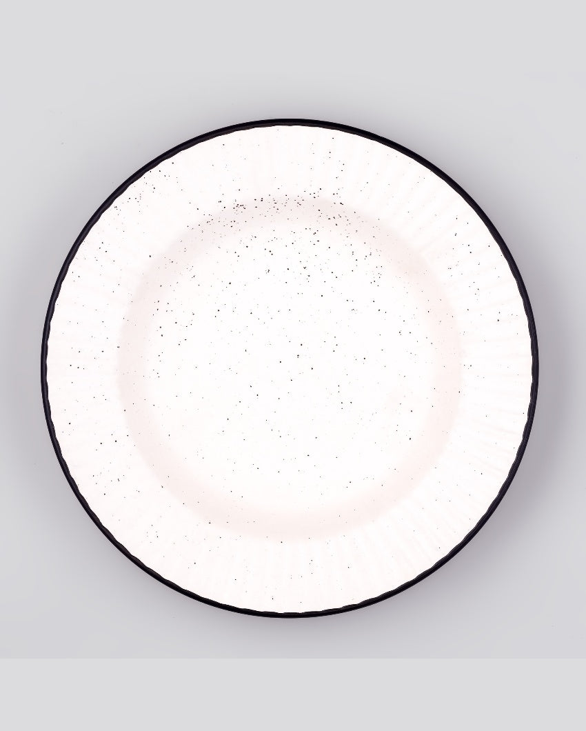 Elegant White Ceramic Dinner Plates | 9 inches