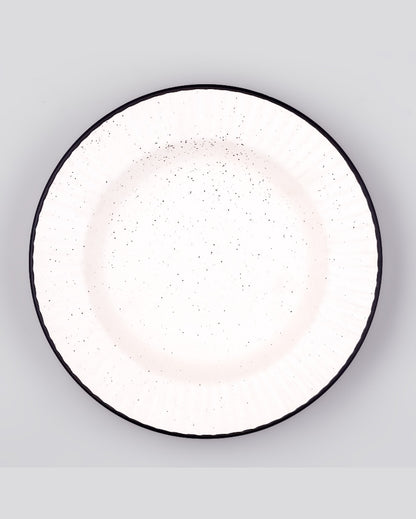 Elegant White Ceramic Dinner Plates | 9 inches