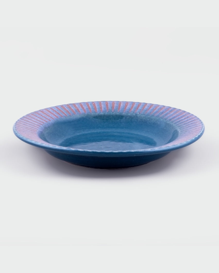 Bold Blue Ceramic Dinner Plates | 10 inches