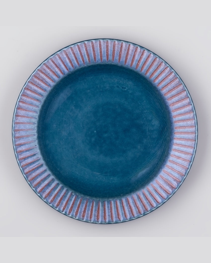 Bold Blue Ceramic Dinner Plates | 10 inches