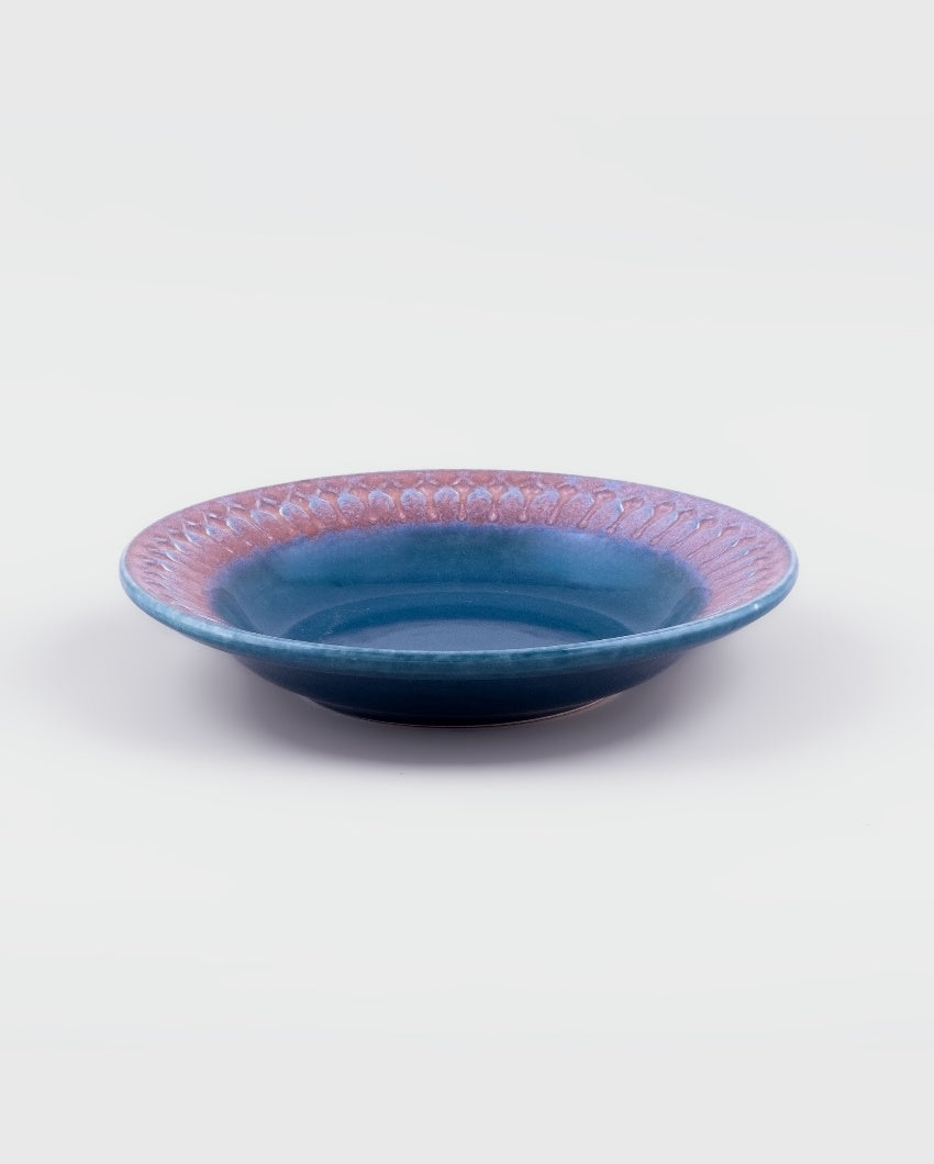 Chic Blue Ceramic Dinner Plates | 7 inches