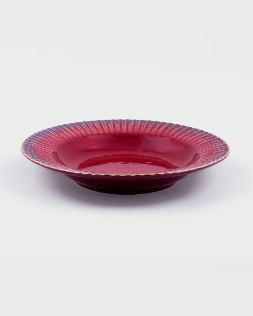 Vibrant Red Ceramic Dinner Plates | 7 inches