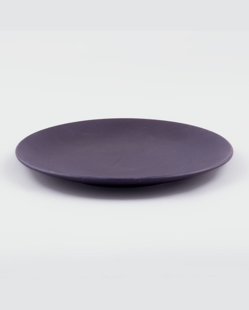 Sleek Black Ceramic Dinner Plates | 10 inches