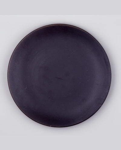 Sleek Black Ceramic Dinner Plates | 10 inches