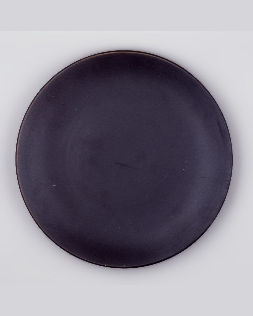 Modern Black Ceramic Dinner Plates | Pack of 2