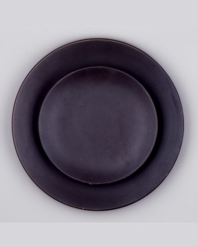 Modern Black Ceramic Dinner Plates | Pack of 2