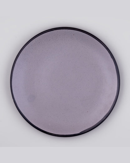 Edgy Dark Grey Ceramic Dinner Plates | 10 inches