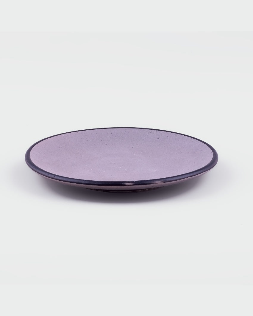 Edgy Dark Grey Ceramic Dinner Plates | 10 inches