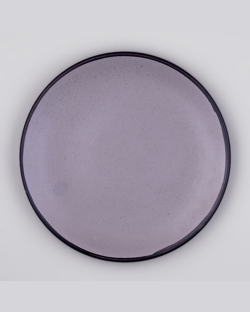 Edgy Dark Grey Ceramic Dinner Plates | 10 inches