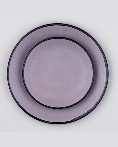 Sophisticated Dark Grey Ceramic Dinner Plates | Pack of 2