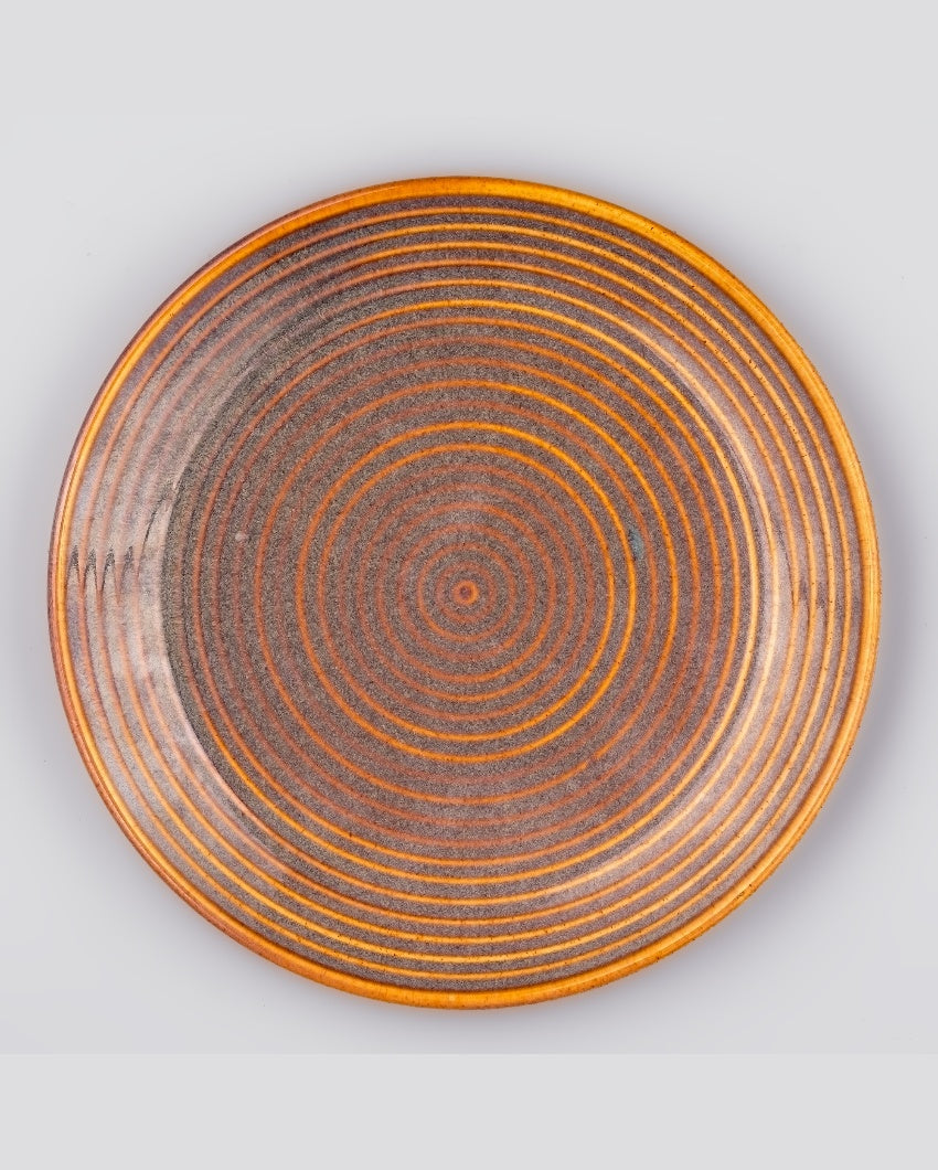 Rustic Beige Ceramic Dinner Plates | 7 inches