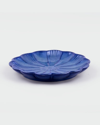 Striking Blue Ceramic Dinner Plates | 10 inches