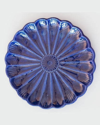 Striking Blue Ceramic Dinner Plates | 10 inches