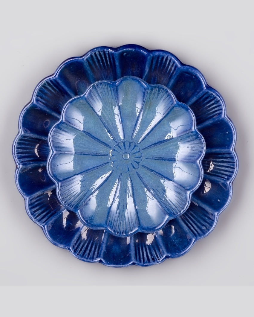 Classic Blue Ceramic Dinner Plates | Pack of 2